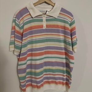 Striped Polo Shirt with Pastel Colors